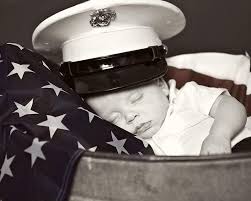 Infant Draped in flag